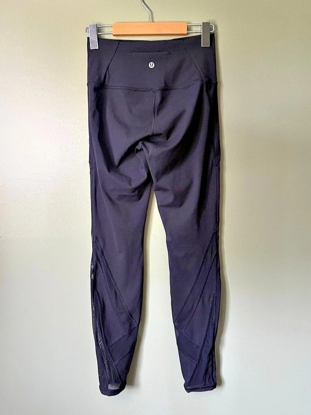 lululemon Wunder Under High Rise Tight Mesh 28" Black Leggings Size 6 Like New